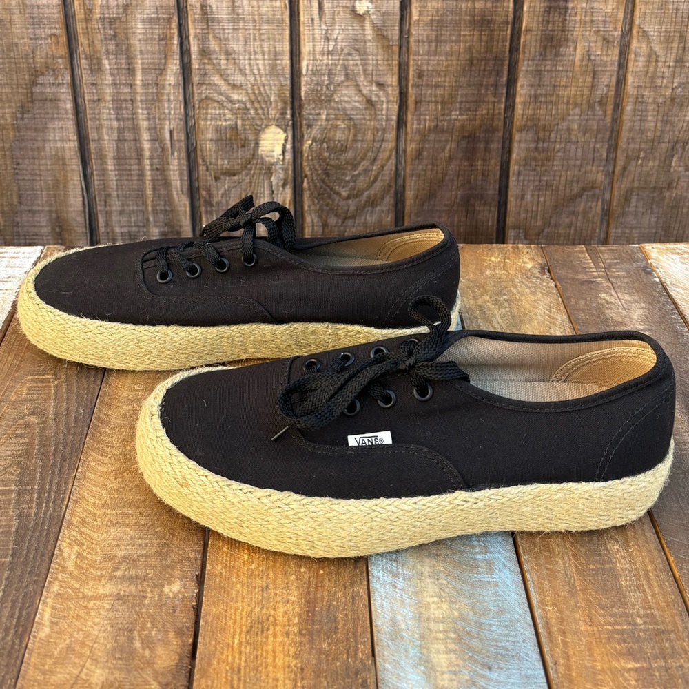 Vans Black Espadrille Platform Shoes